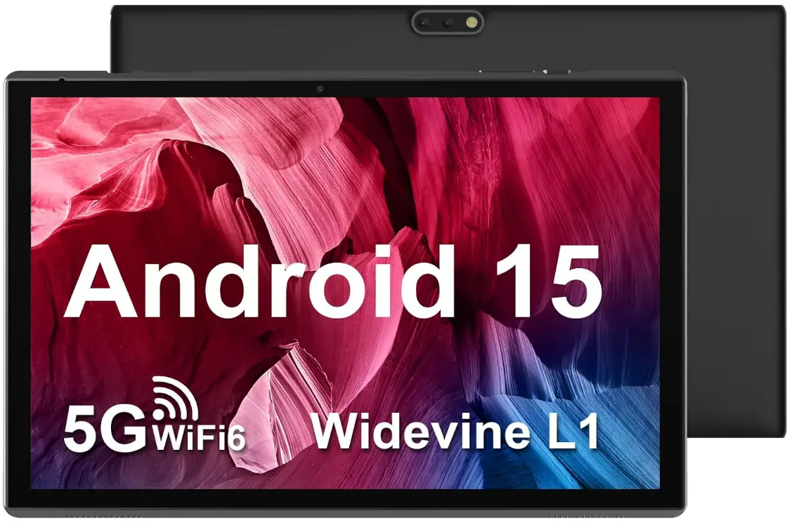 ZZB 10 inch Tablet Android 15 Tablet PC, 10.1" Android Tablets DDR4 8GB RAM 32GB ROM 2MP+8MP Dual Camera 5G WiFi-6 BT Support 1TB Expand 10 in IPS 6000mAh Battery Powerful Performance Tablets (Gray)
