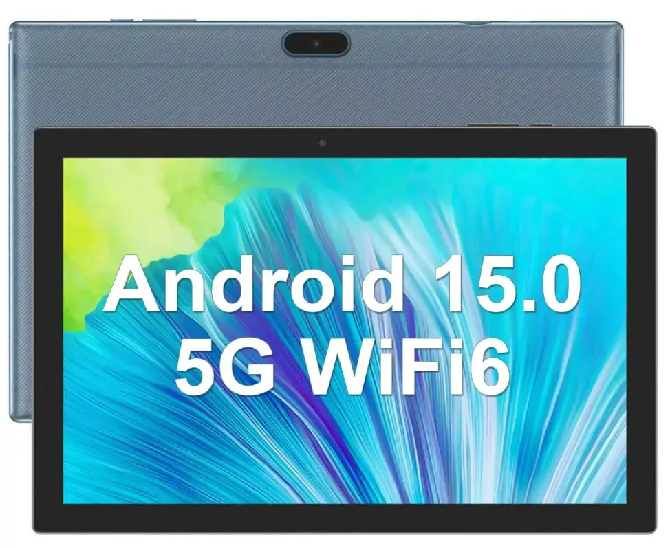 Android 15 Tablet 10 Inch Tablet, DDR4 8GB RAM 32GB Storage Tablets, Support 1TB Expand 2MP+8MP Dual Camera 10 IN Tab, WiFi6 Bluetooth 6000mAh Battery, 1280*800 10.1'' IPS HD Touch Screen Tableta